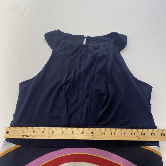 Roz & Ali Dressbarn Stripe Scarf Print Asymmetrical Midi Dress Size 8.Casual - Picture 9 of 16